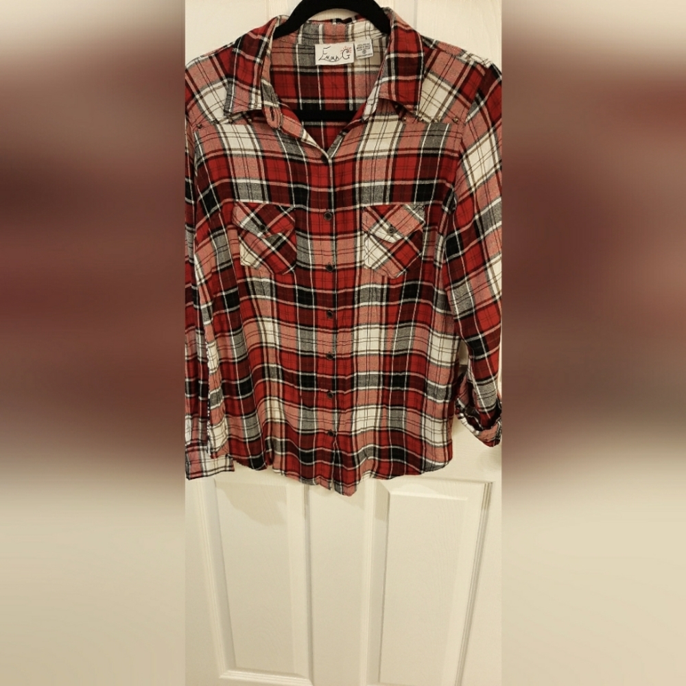 Emma G Red and Black Checked Shirt